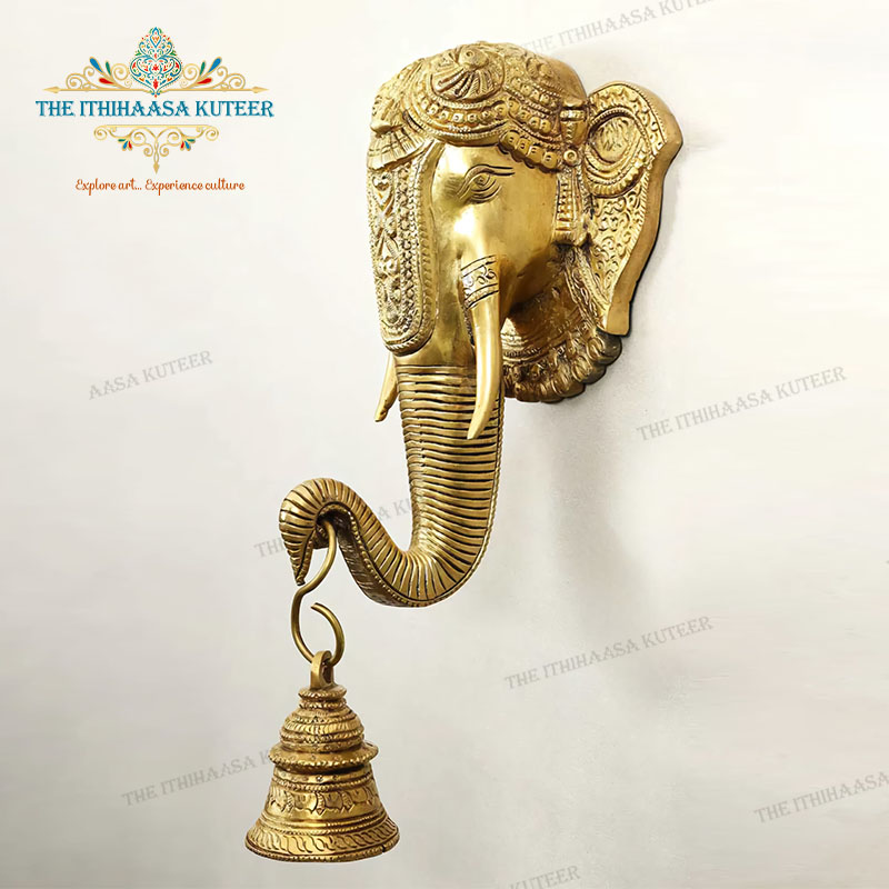 9 Inch Lord Ganesh <br> Face With Bell