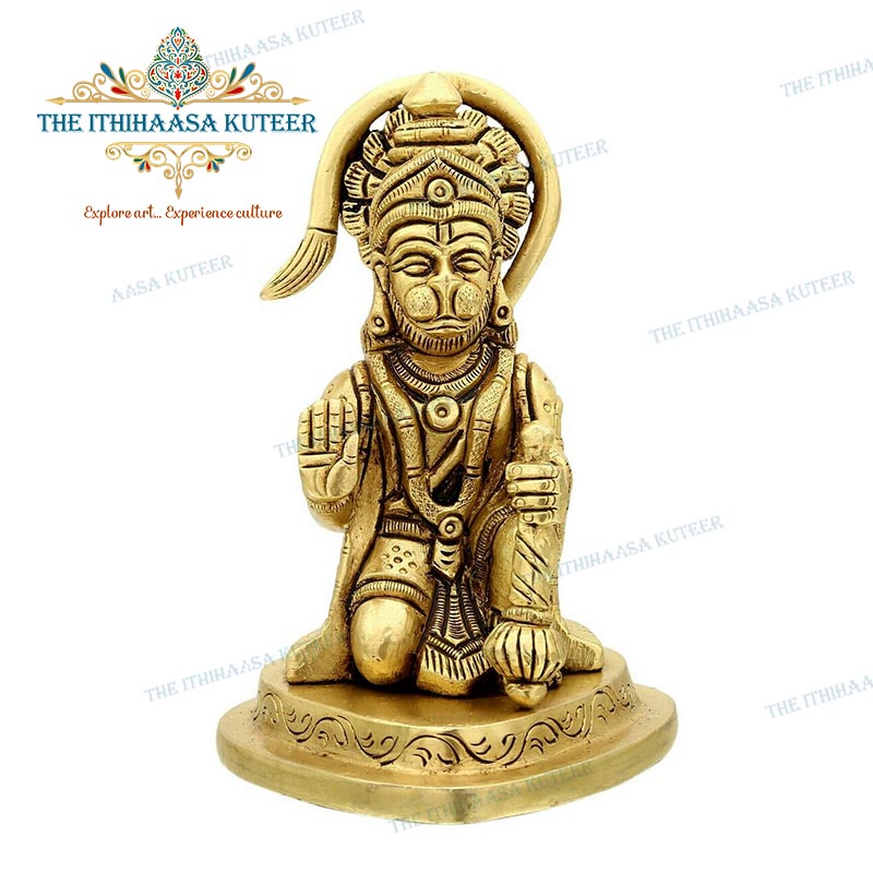 4 Inch Lord Hanuman <br> With Mace Downwards