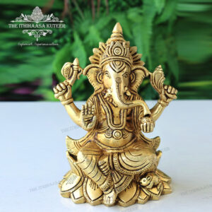 Brass Lotus <br> Ganesh Idol